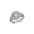 773-152W Ladies Fancy White Solitaire Double Halo CZ Ring