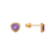 343-161PL Purple Heart CZ Stud Earrings