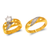 473-903ZS Two Tone Wedding Trio Ring Set