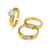 473-903ZS Two Tone Wedding Trio Ring Set