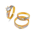 473-924TS Tricolor Wedding Trio Ring Set