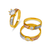 473-927TS Tricolor Wedding Trio Ring Set