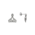 743-040W Fancy Crown CZ Stud Earrings