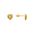 343-161YE Yellow Heart Halo CZ Stud Earrings