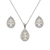 743-008WS Fancy Teardrop White CZ Set