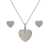 743-033WS Fancy Flat Heart White CZ Set