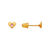 343-424PK Pink High Polished Heart CZ Stud Earrings