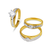 473-954ZS Two Tone Wedding Trio Ring Set