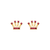 343-242RD Red Tiara CZ Stud Earrings