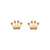 343-242WH White Tiara CZ Stud Earrings