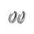443-254W High Polished Huggie CZ Earrings