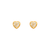 343-079 6mm Heart DC Bezel CZ Stud Earrings