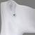 343-501BL 5mm Blue Ball Enamel CZ Stud Earrings
