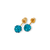 343-501BL 5mm Blue Ball Enamel CZ Stud Earrings