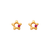 343-431RD 7mm Red Star CZ Stud Earrings