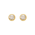 543-144 Round Beveled CZ Stud Earrings