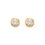 543-145 Round Beveled CZ Stud Earrings