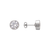 543-144W Round Beveled CZ Stud Earrings