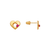 343-434RD Red Heart CZ Stud Earrings