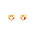 343-434RD Red Heart CZ Stud Earrings