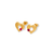 343-434RD Red Heart CZ Stud Earrings