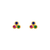 343-171MX Clover Bezel CZ Stud Earrings