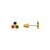 343-171MX Clover Bezel CZ Stud Earrings