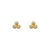 343-171WH White Clover Bezel CZ Stud Earrings