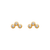 343-172WH White Arc Bezel CZ Stud Earrings