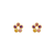 343-173MX Flower Bezel CZ Stud Earrings