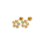 343-173WH White Flower Bezel CZ Stud Earrings