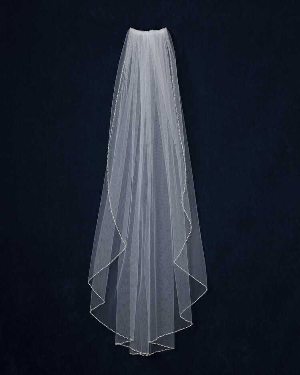 JL Johnson C332 Pearl and Crystal Fingertip or Cathedral Wedding Veil