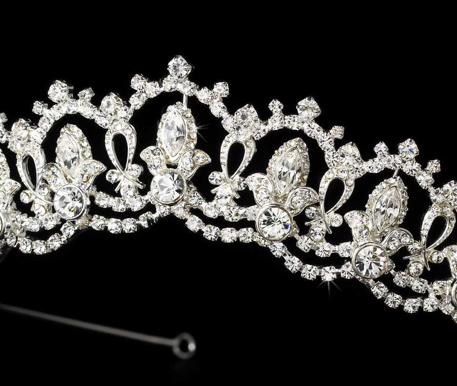 Rhinestone Handmade Casting Rhinestone Tiara Silver-clear