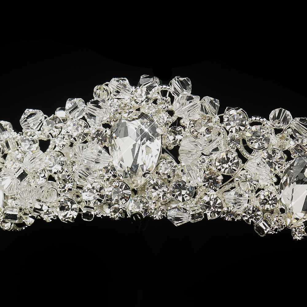 Dazzling Princess Cut Crystal and Rhinestone Wedding Tiara