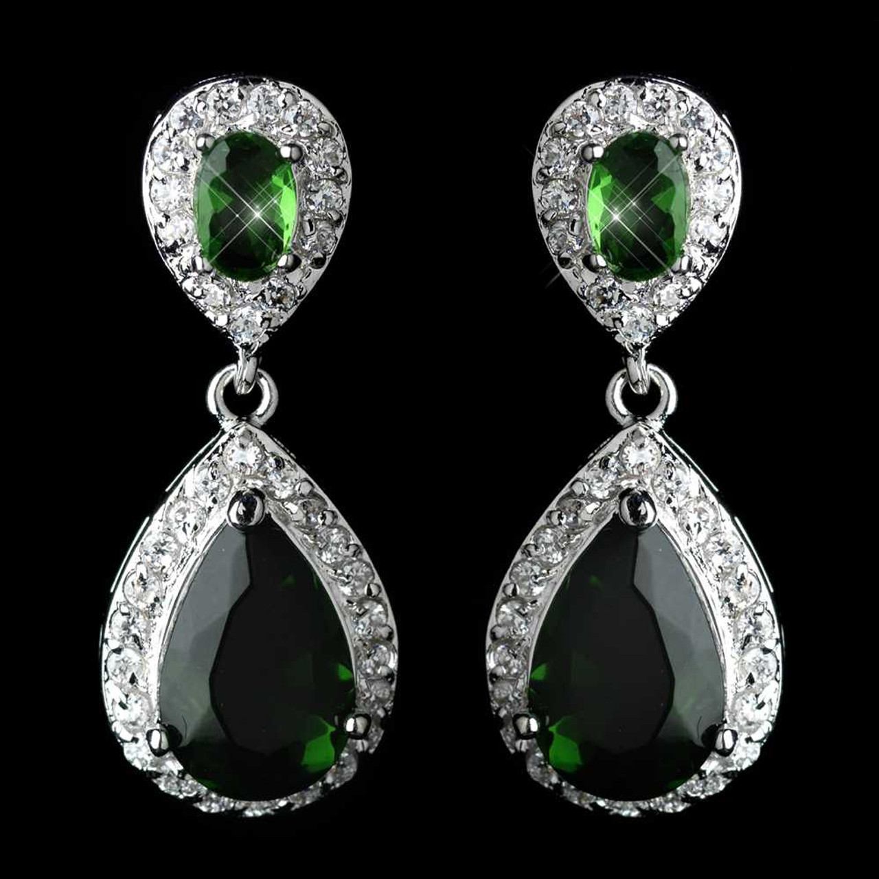 Graduation Gift Aesthetic Green/Blue Cubic Zirconia Dangle Earrings fo –  Aveuri