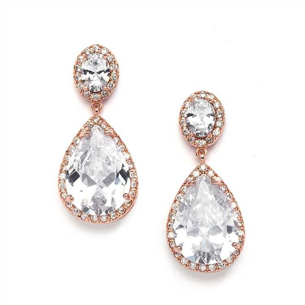 Claudine - Crystal Cluster Long Drop Bridal Earrings | The White Collection