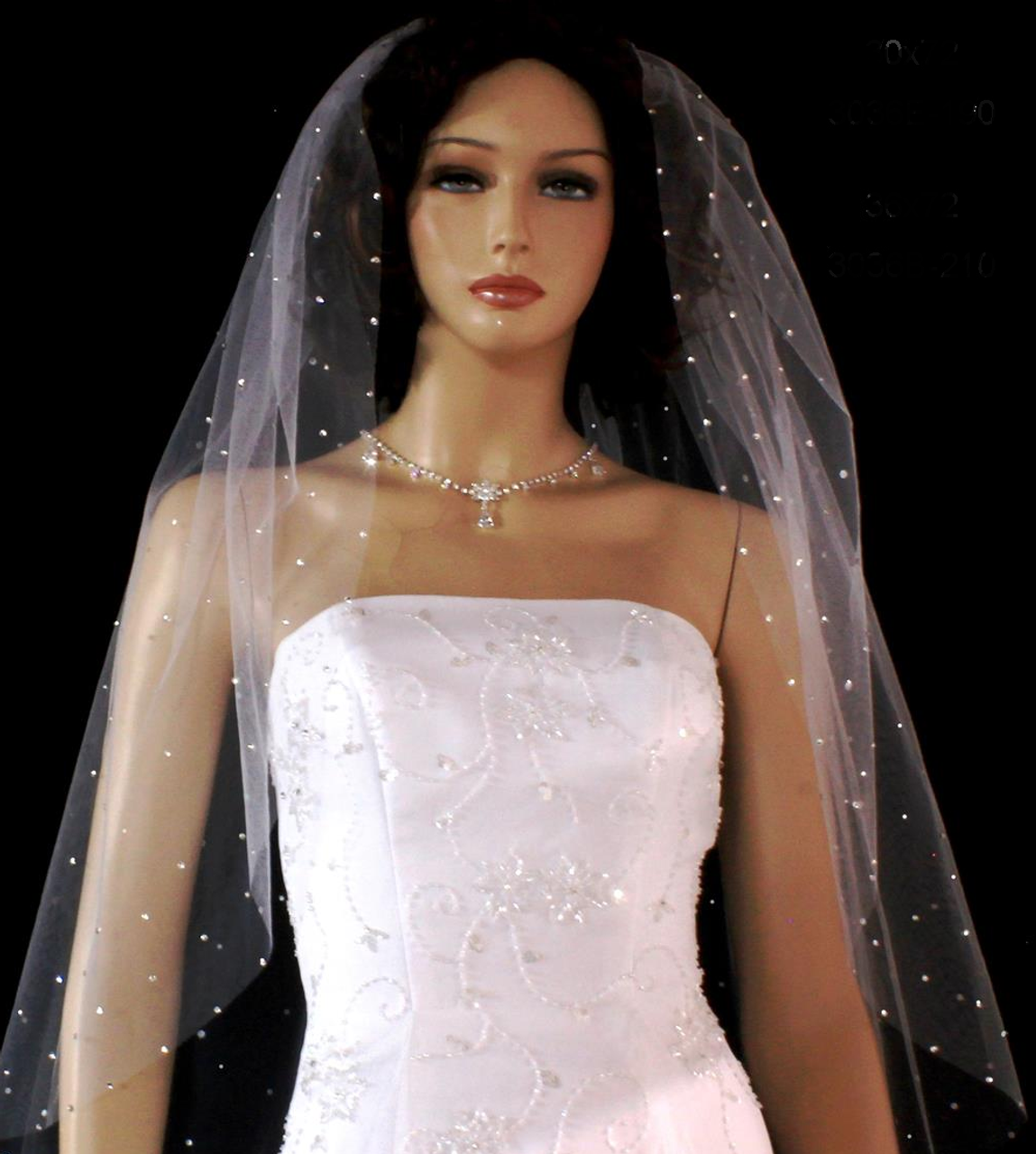 Extra Wide Rhinestone Scatter Cathedral Wedding Veil