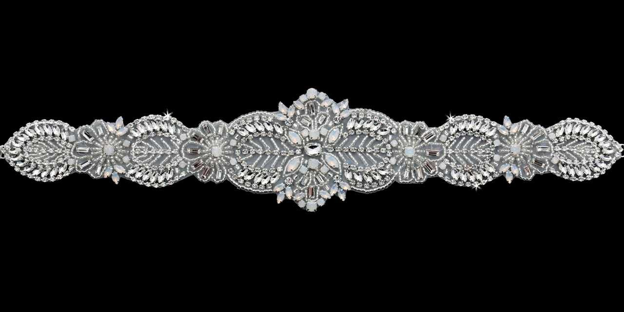 Rhinestone and Opal Beaded Wedding Belt Envogue BT1885