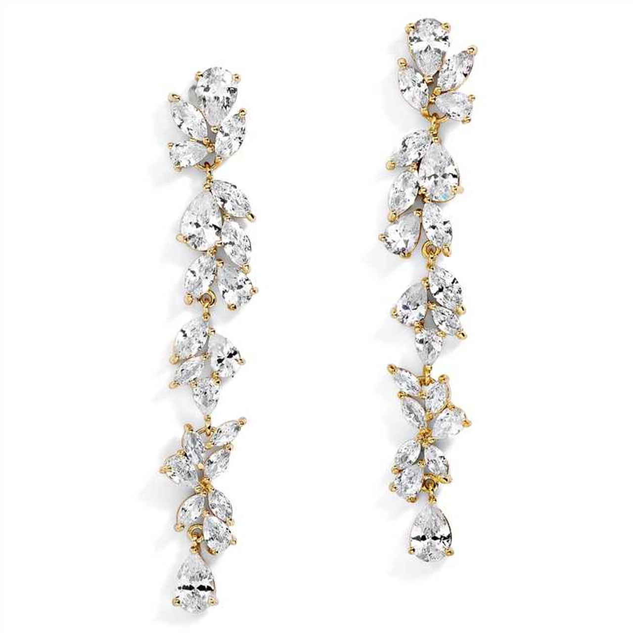 Zapaka Women Red Rhinestone Prom Earrings – ZAPAKA