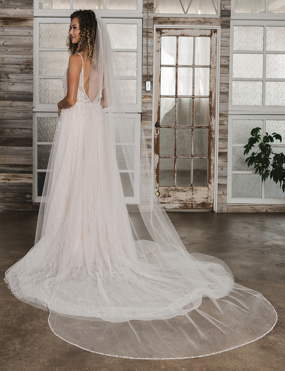 Morilee - Cathedral Length Veil with Pearls - STYLE #2501V