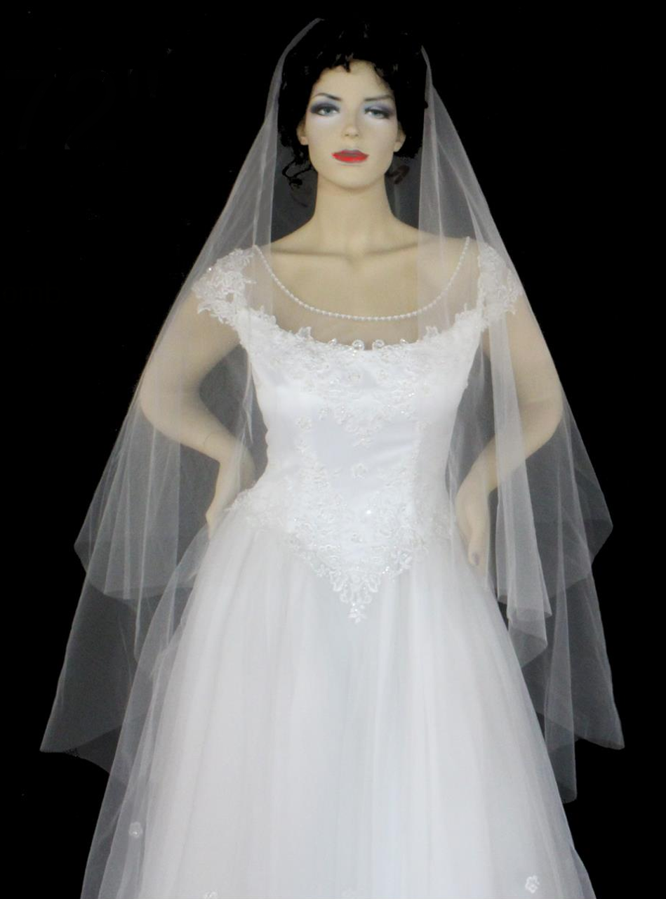 2 Tier Wedding Bridal Veil With Comb Ivory Bride Headpiece Hair