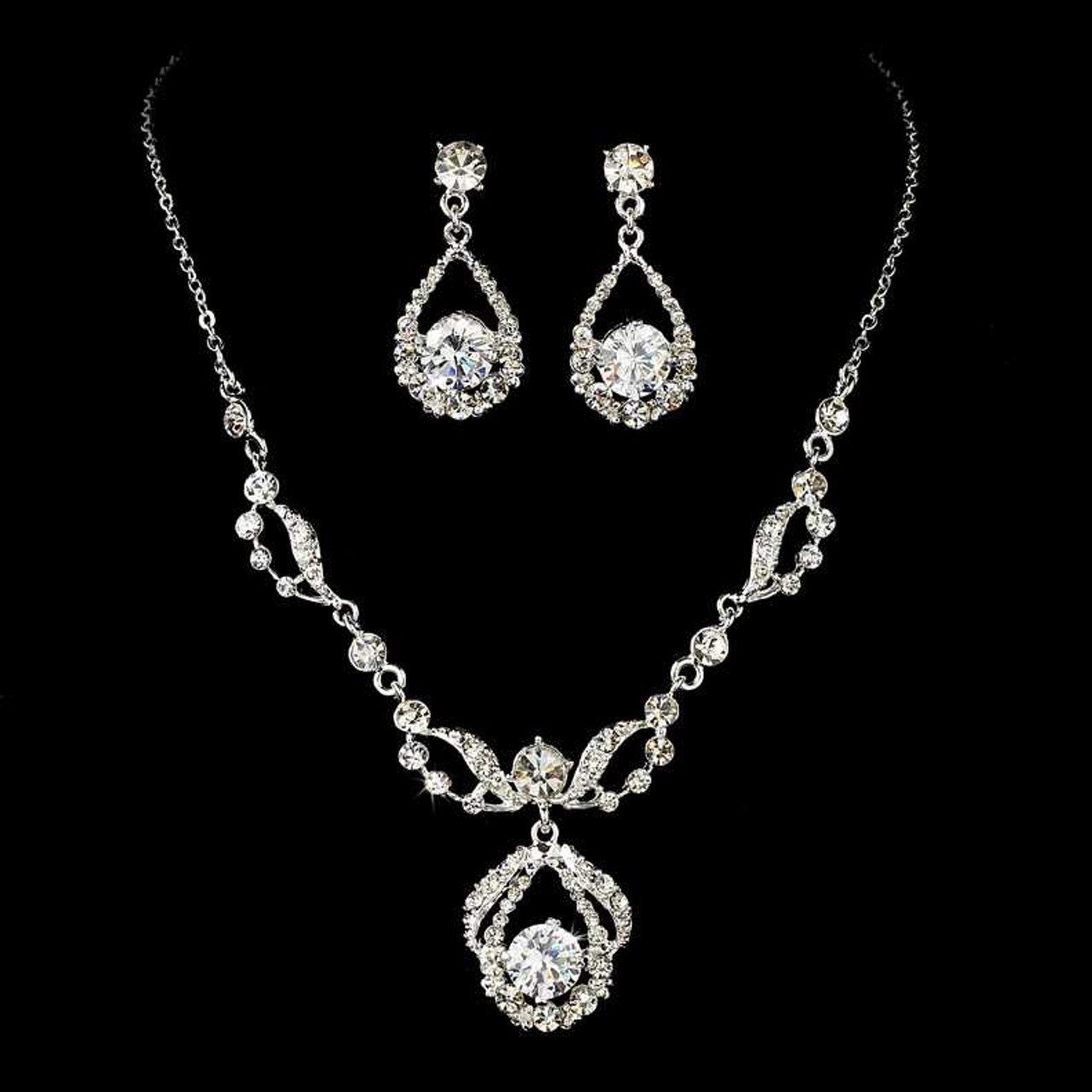 Radiance Jewelry Set in Silver • Quinceanera-Boutique.com