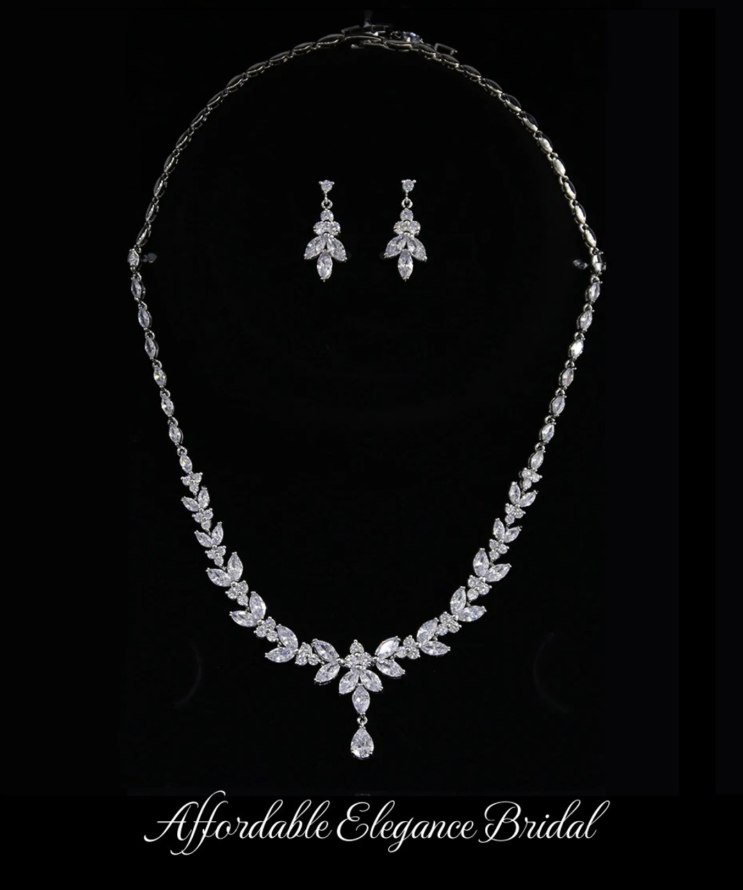 CZ Drop Wedding and Formal Jewelry Set ne1007