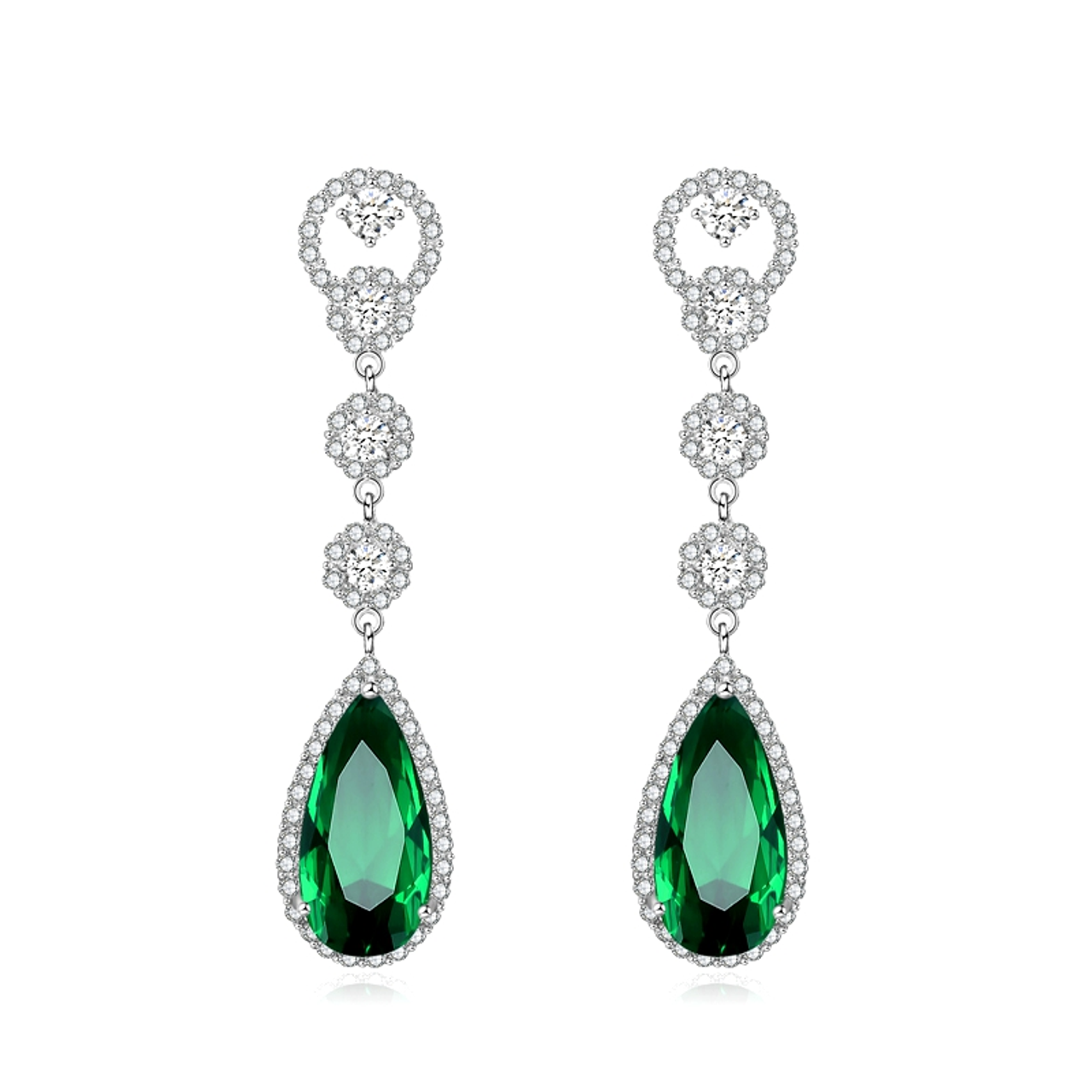 Emerald green drop earrings by Dugri Style | The Secret Label