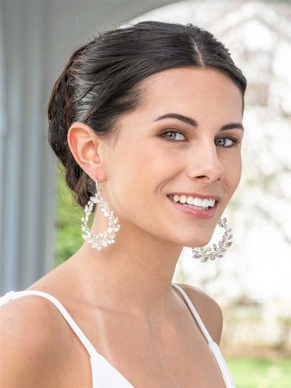 Clear Crystal Earrings Clear Earrings Square Bridal Crystal