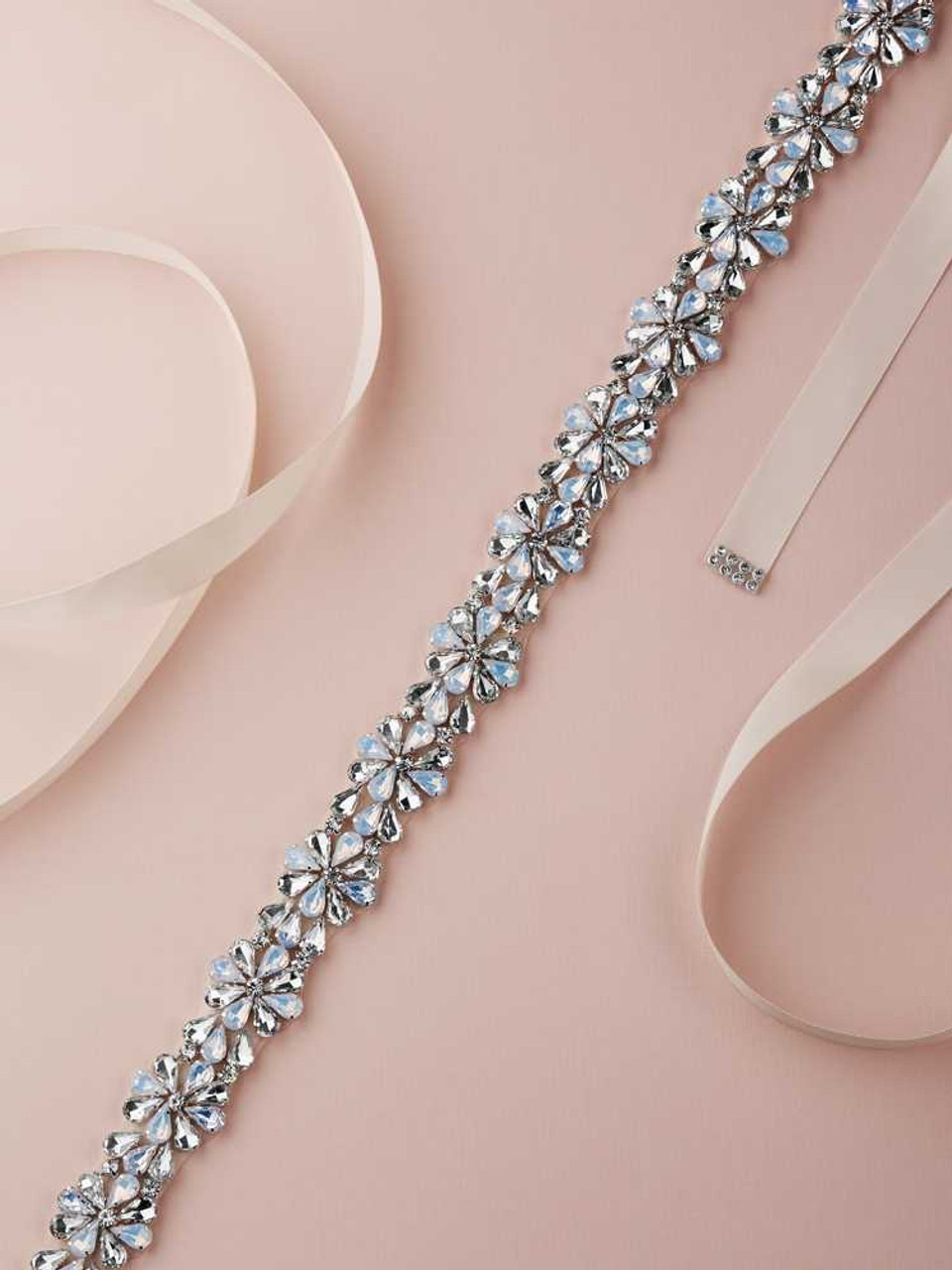 Vintage Design Rhinestone Wedding Dress Belt Clear Crystal Bridal Sashes  Belts
