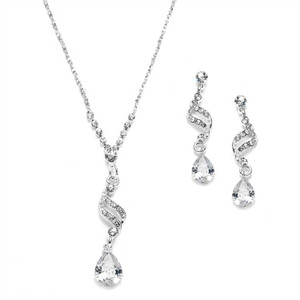 5 Sets Sparkling CZ Teardrop Bridesmaid Jewelry 5 Sets Sparkling CZ Teardrop Bridesmaid Jewelry