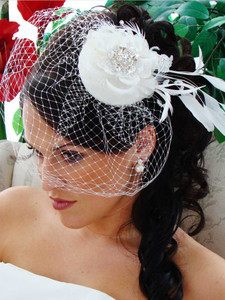 Eloise - Birdcage Veil With Headband — NK Bride