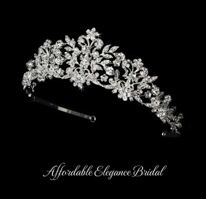 Couture Silver Crystal and Pearl Bridal and Quinceanera Tiara