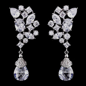 Fabulous Cubic Zirconia CZ Formal Wedding Earrings Fabulous Cubic Zirconia CZ Formal Wedding Earrings